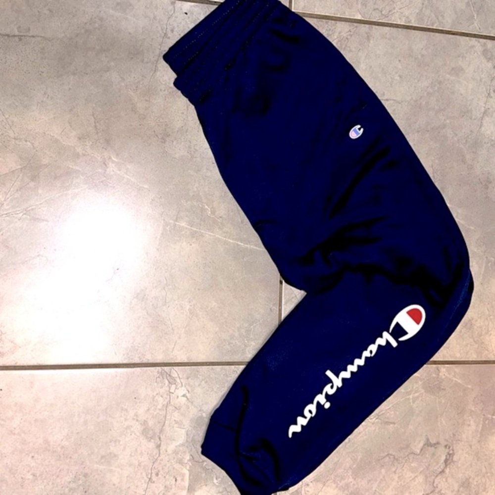 Big boys Champion dark blue navy blue joggers cuffed ankle size XL 14/16